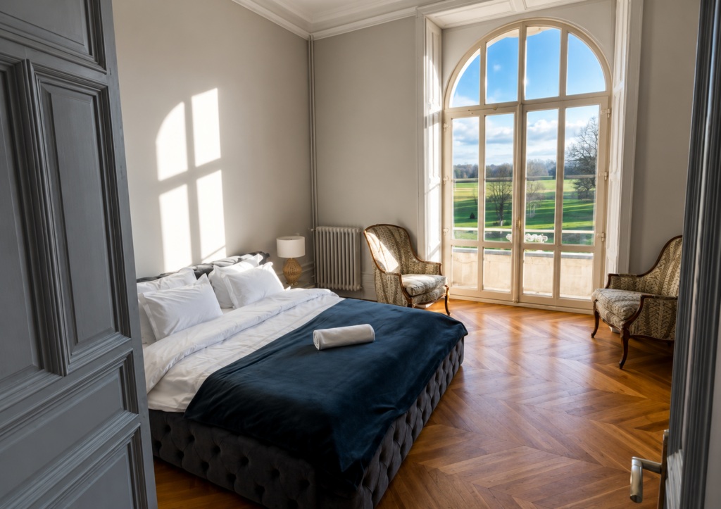 Séjournez dans les chambres d'hôtes du Château de Savonnières à La Bruère-sur-Loir. Un hébergement de charme en Sarthe, près du Mans et du Zoo de La Flèche.
